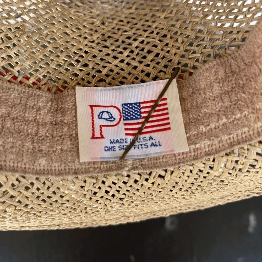 VTG Panama Style Sun Hat Open Weave Summer Hat Resort Unisex USA